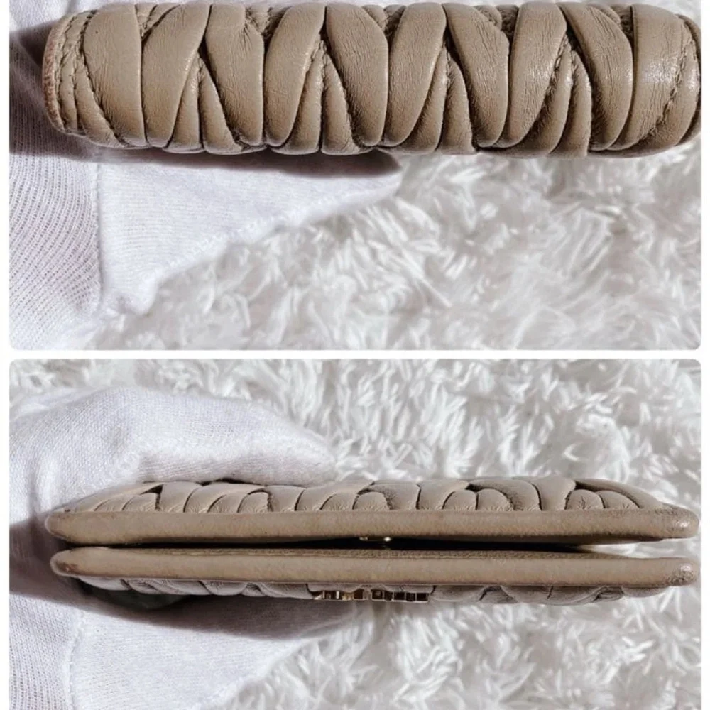 Miu Miu Taupe Quilted Wallet - Picture 3 of 10